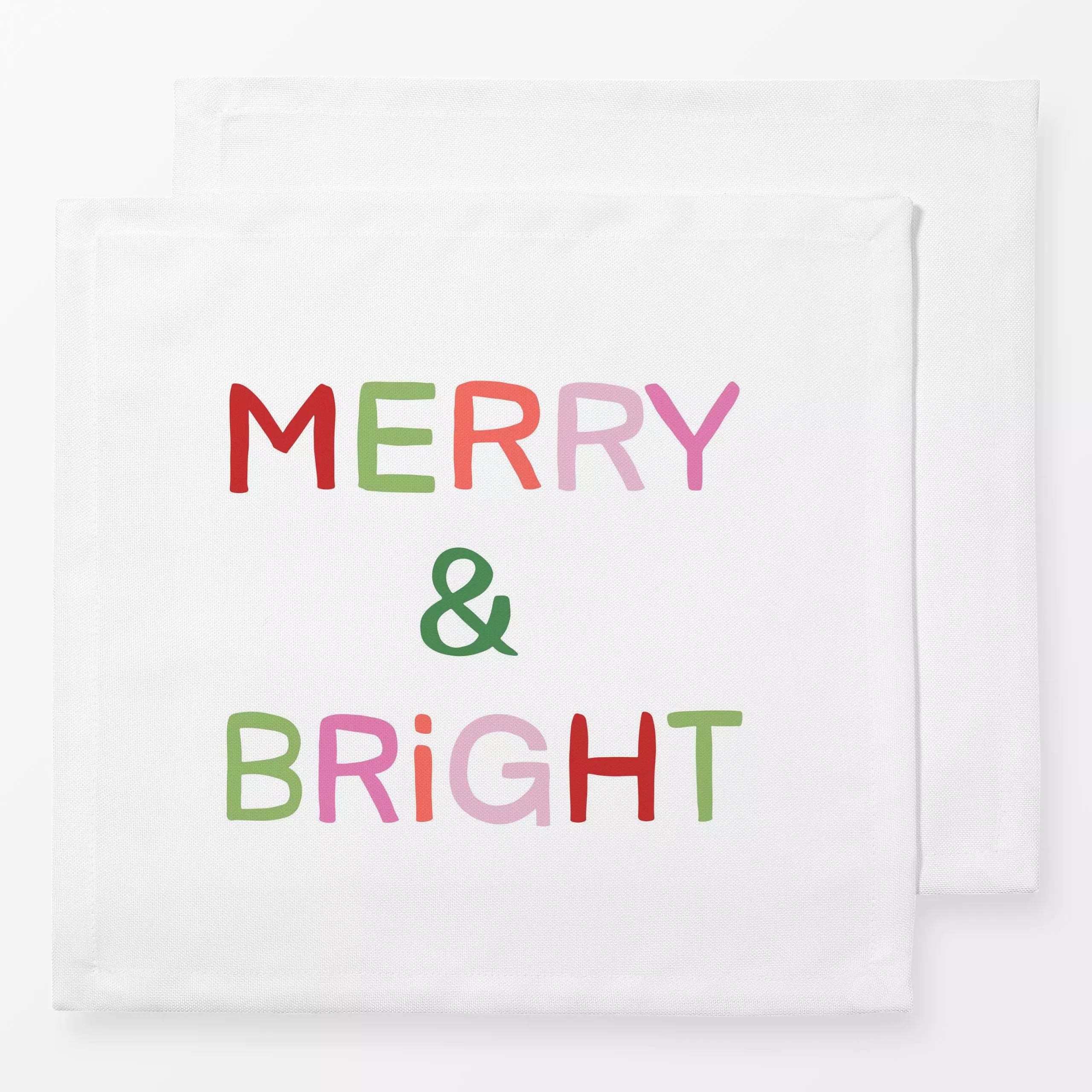 Servietten Merry and Bright - Sprüche & Schriftzüge, Weihnachten, Anlässe - von „Vivian Hasenclever"; rosa, Weihnachten, typ...