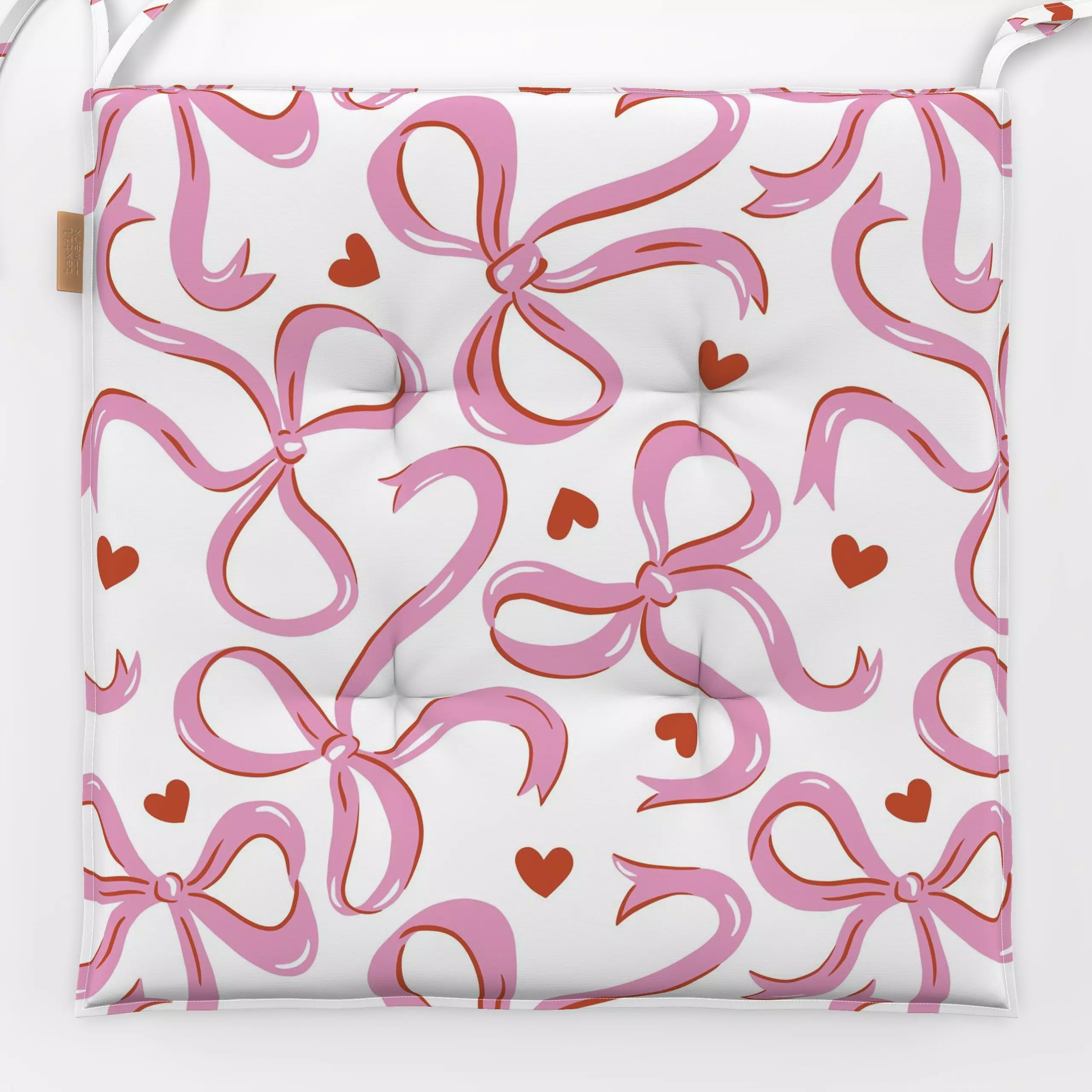 Sitzkissen Schleifen und Herzen rosa - Frühling, Kinderzimmer & Motive für Kinder, Liebe, Romantik & Pride - von „Vivian Has...