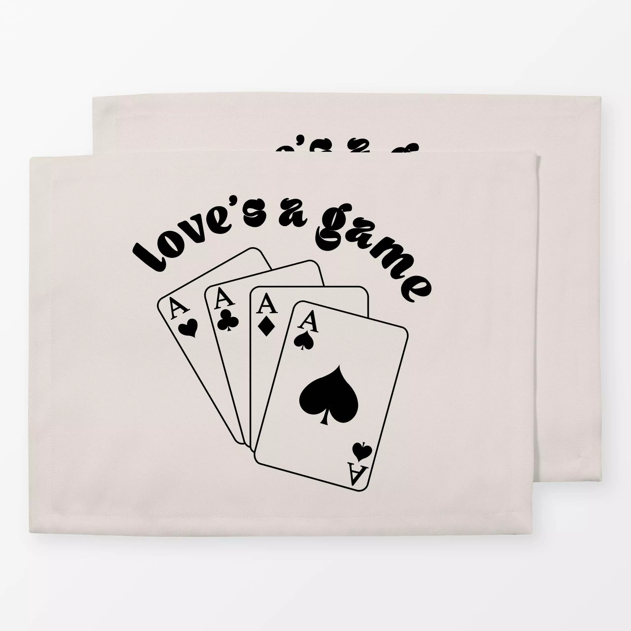 Tischset Love's a Game Schwarz, von textilwerk