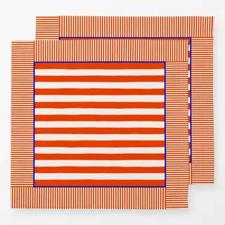 Servietten Streifenrahmen Rot