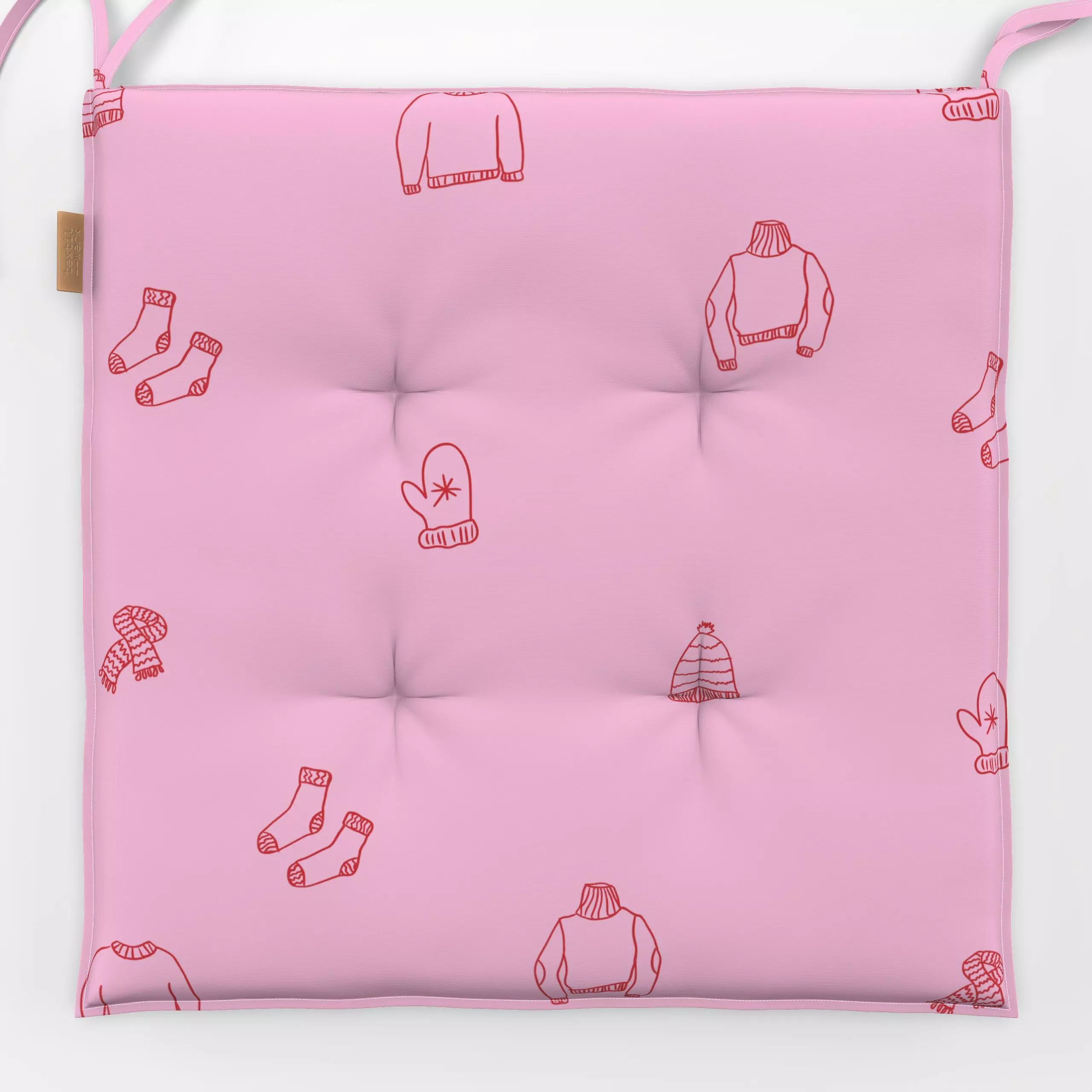 Sitzkissen Sweater Weather Pink - Weihnachten, Anlässe - von „textilwerk"; Illustration, skandinavisch, Weihnachten, Weihnac...
