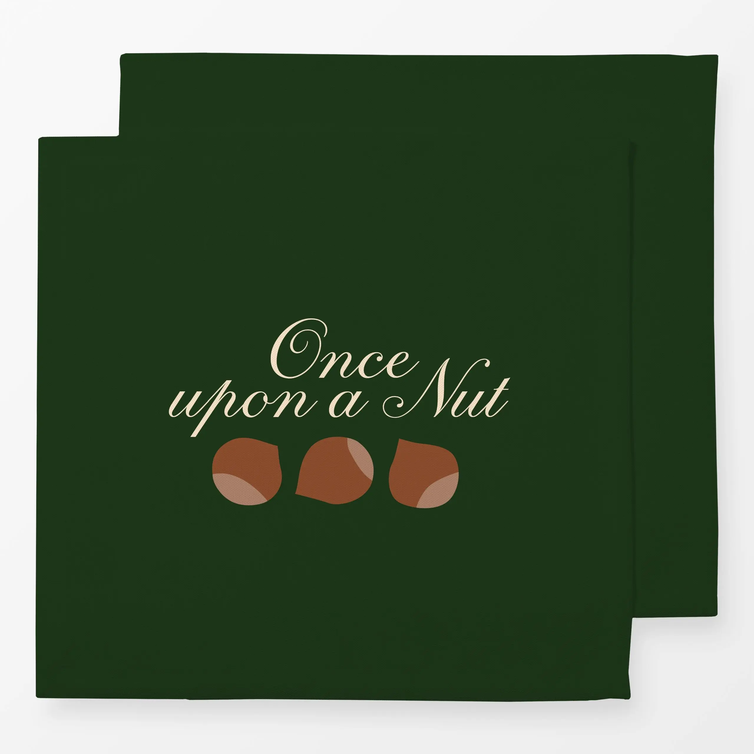 Servietten Once upon a Nut grün - Weihnachten, Winter - von „Kerstin Ax"; Weihnachten, Winter, typografie, Lettering, klassi...