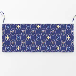 Bankauflage Midsummer Blumen Schleife blau