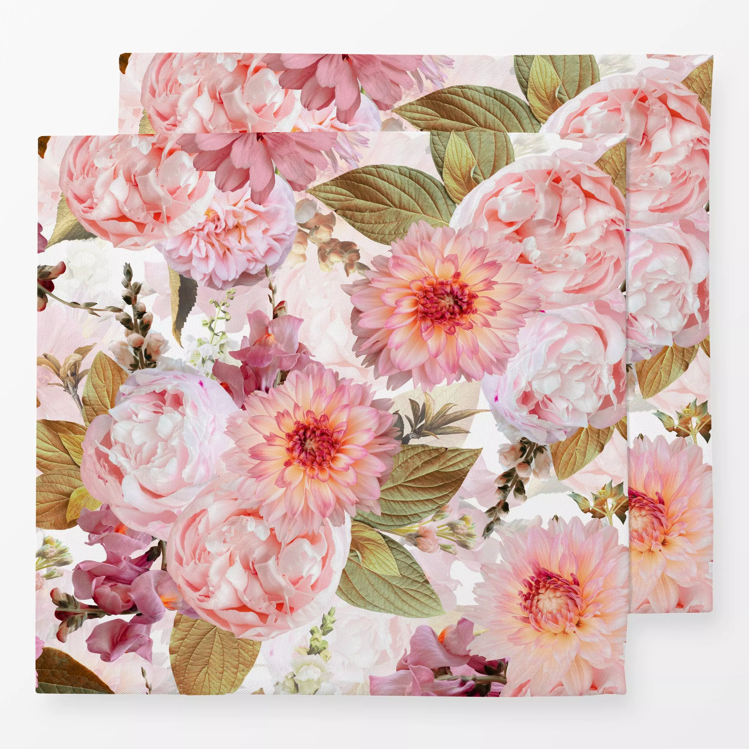 Servietten Rose und Gold Frühlingsblüten - Blumen & Florales, Pflanzen & Botanik - von „Uta Naumann“; Blumen, Rosen, Pfingst...