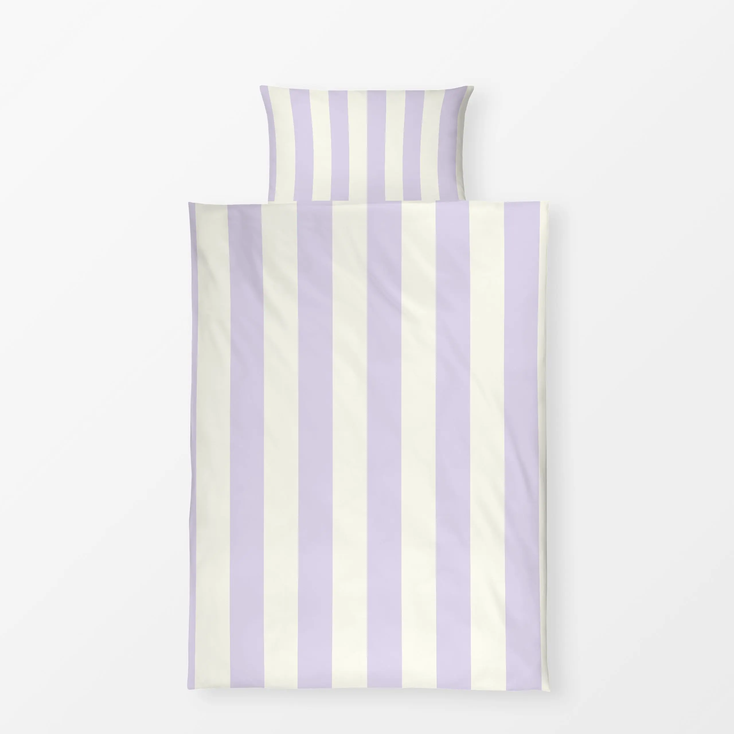 Bettwäsche Streifen Lila Flieder Creme - Frühling, Symbole & Muster, Ostern - von „Monika Strigel"; Streifen, pastel, lila, ...