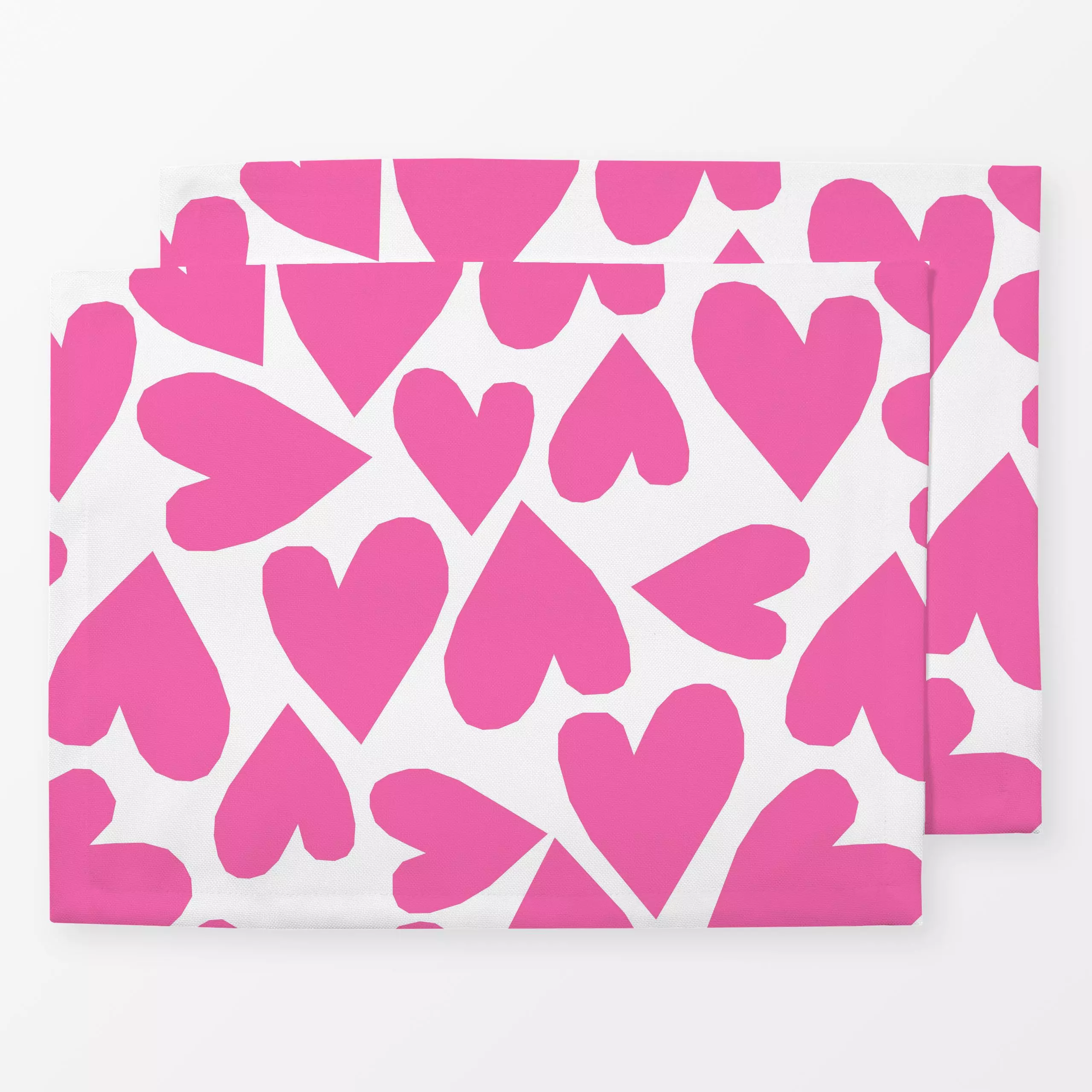 Tischset Pinke Herzen, gemustert, von Lisa Jasmin Bauer