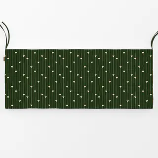 Bankauflage Streifen mit Herzen grün