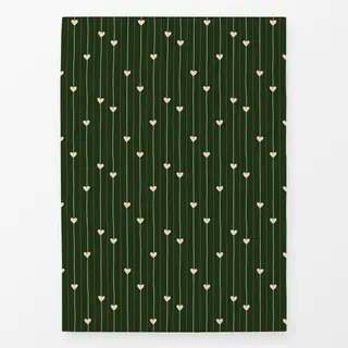 Geschirrtücher Streifen mit Herzen grün