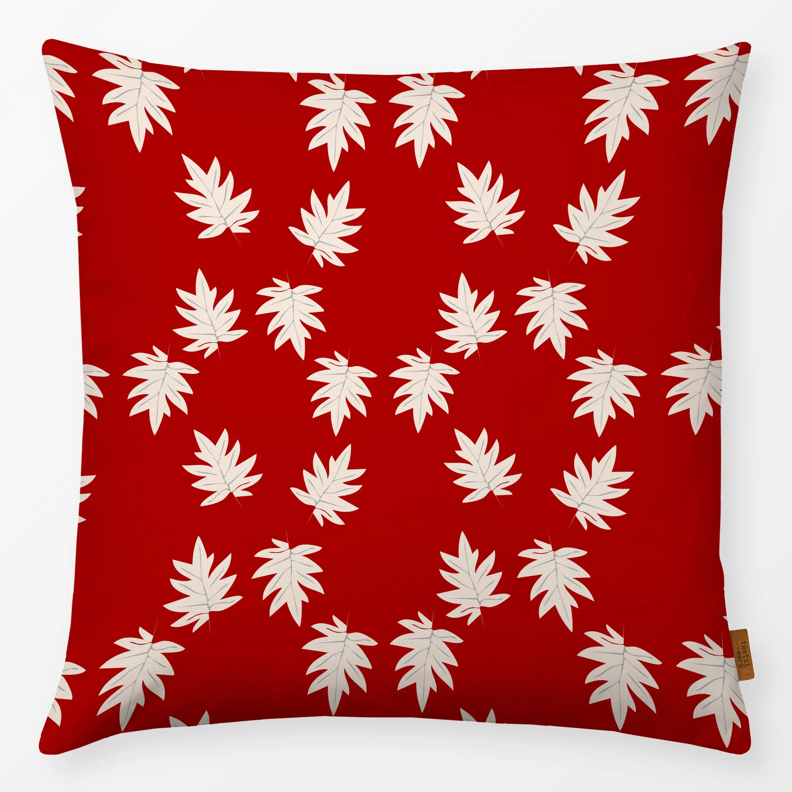 Kissen kleine rote Blätter - Weihnachten, Pflanzen & Botanik - von „Sara Maria"; Blatt, Merry Christmas, Weihnachten, Winter...
