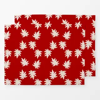 Tischset kleine rote Blätter