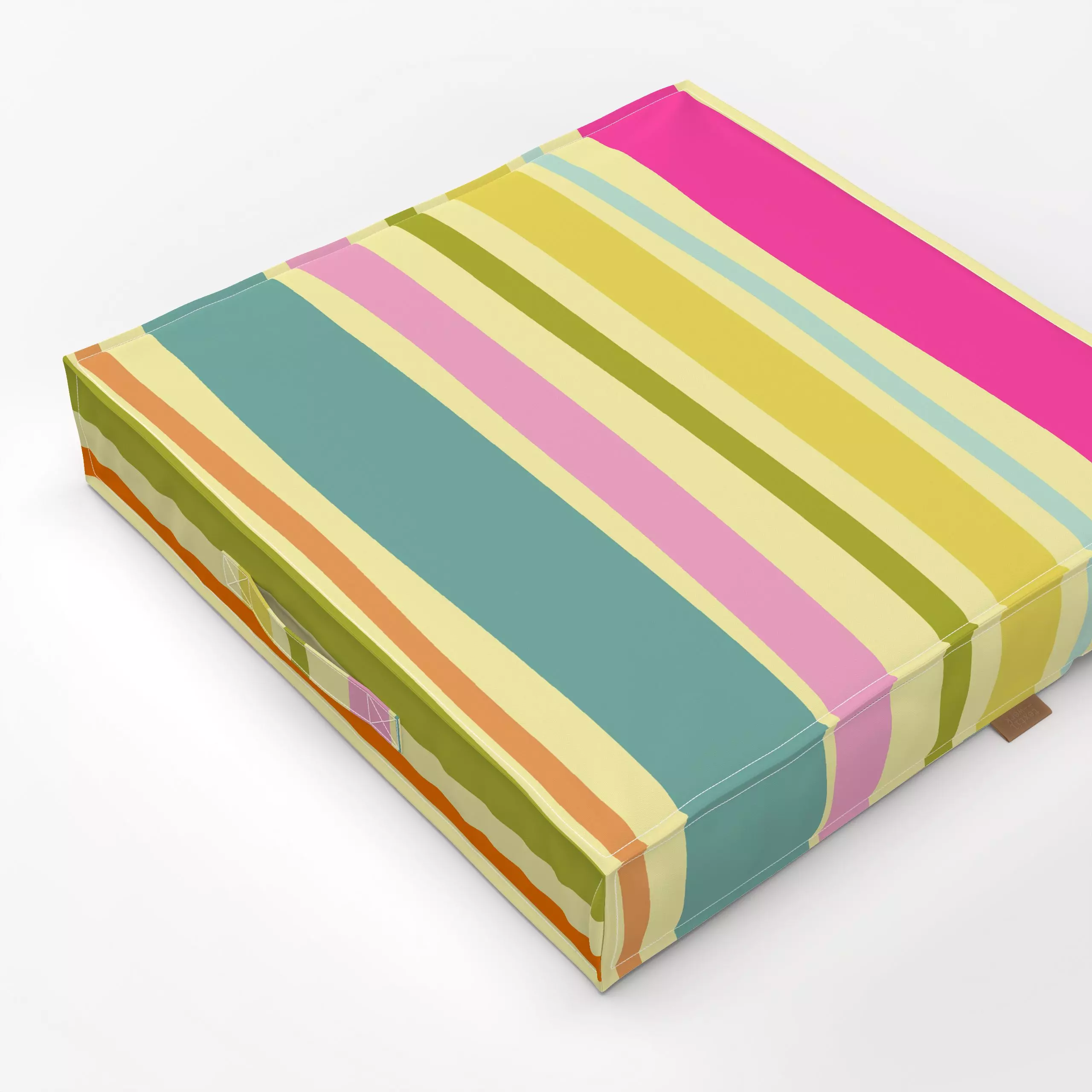 Bodenkissen Retro Bunte Sommer Streifen - Sommer, Symbole & Muster, Retro & Vintage - von „Uta Naumann"; boho, Streifen, Ret...