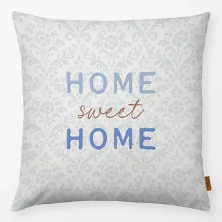 Kissen Home sweet Home Damask blau