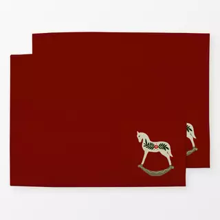 Tischset Schaukelpferd Rot