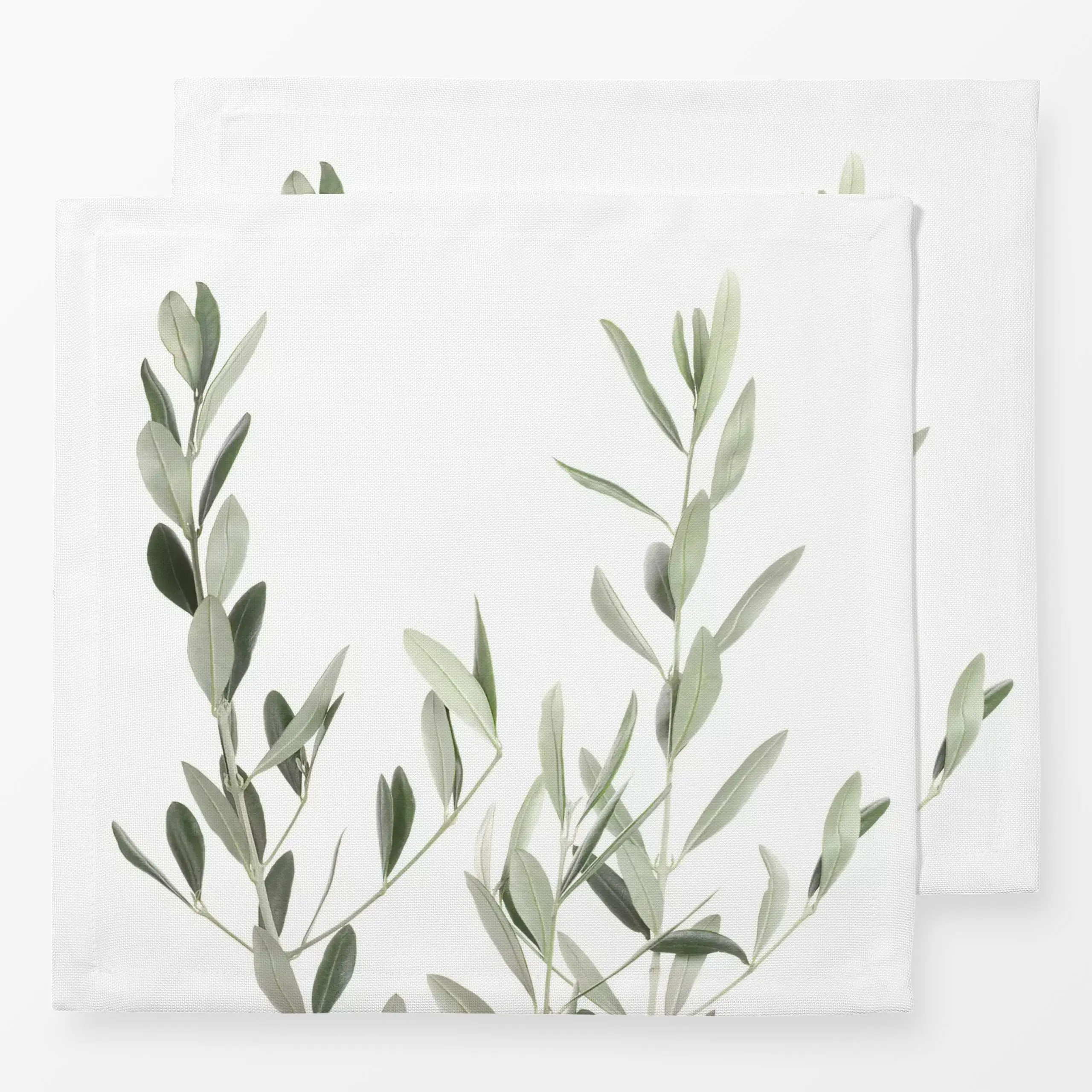 Servietten Botanical 4 - Pflanzen & Botanik - von „Sisi and Seb"; Zweig, Natur, Blätter, Pflanzen, mediterran, botanik, grue...