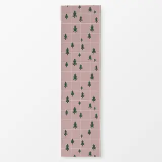 Tischläufer Bäume rosa Karo