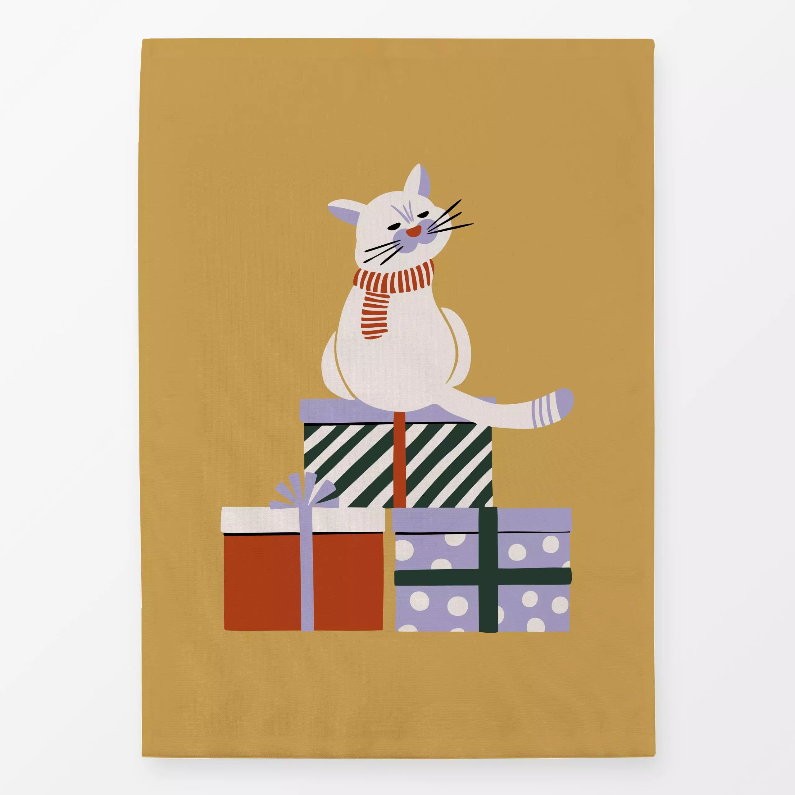 Geschirrtücher Merry Catmas - Tiere, Weihnachten - von „moDeern Design Studio"; Weihnachten, niedlich, xmas, weihnachtlich, ...