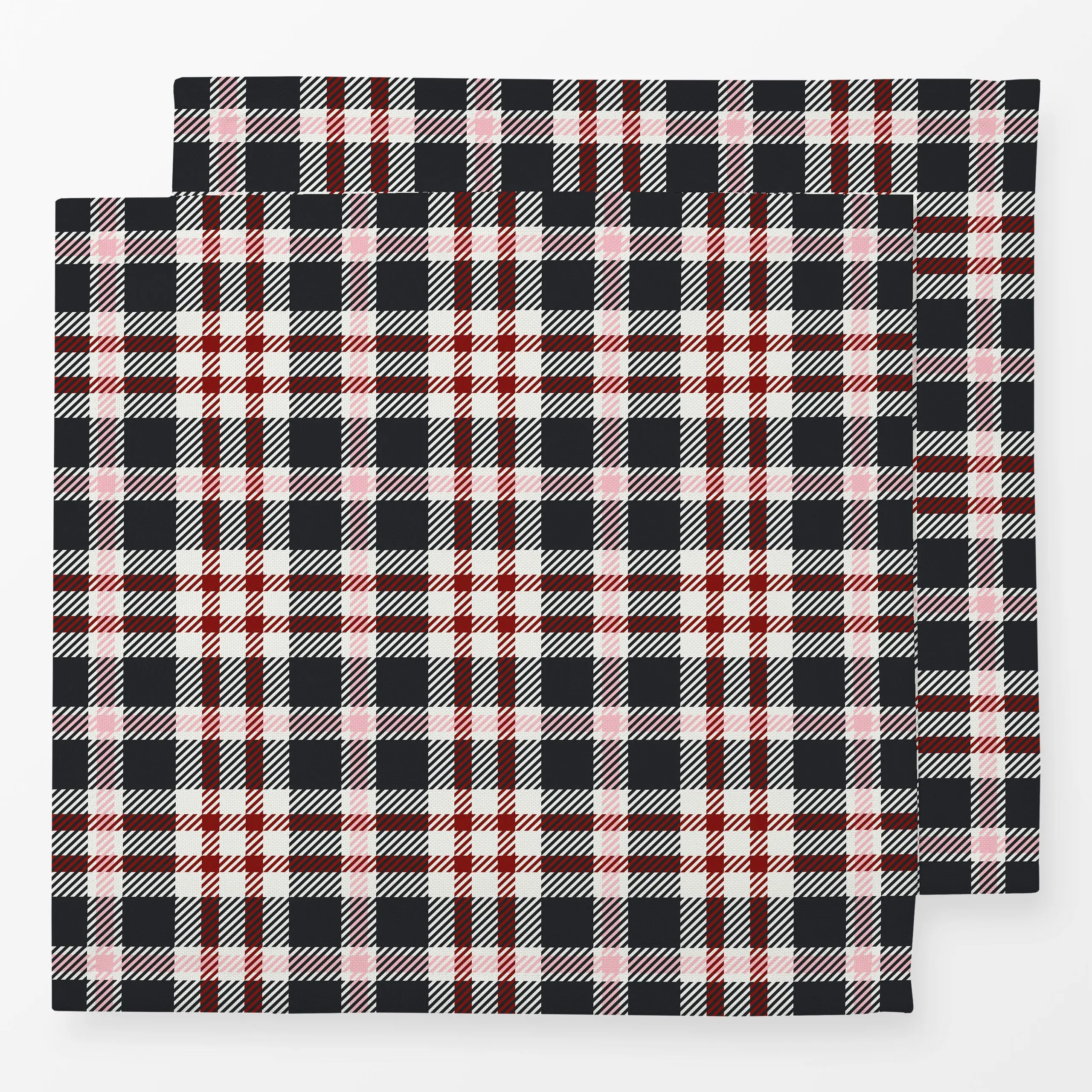 Servietten Tartan Plaid anthrazit - Symbole & Muster - von „Katrin Graff"; modern, Karo, dunkelgrau, weihnachtlich, Weihnach...