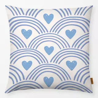 Kissen Scallop beige blau