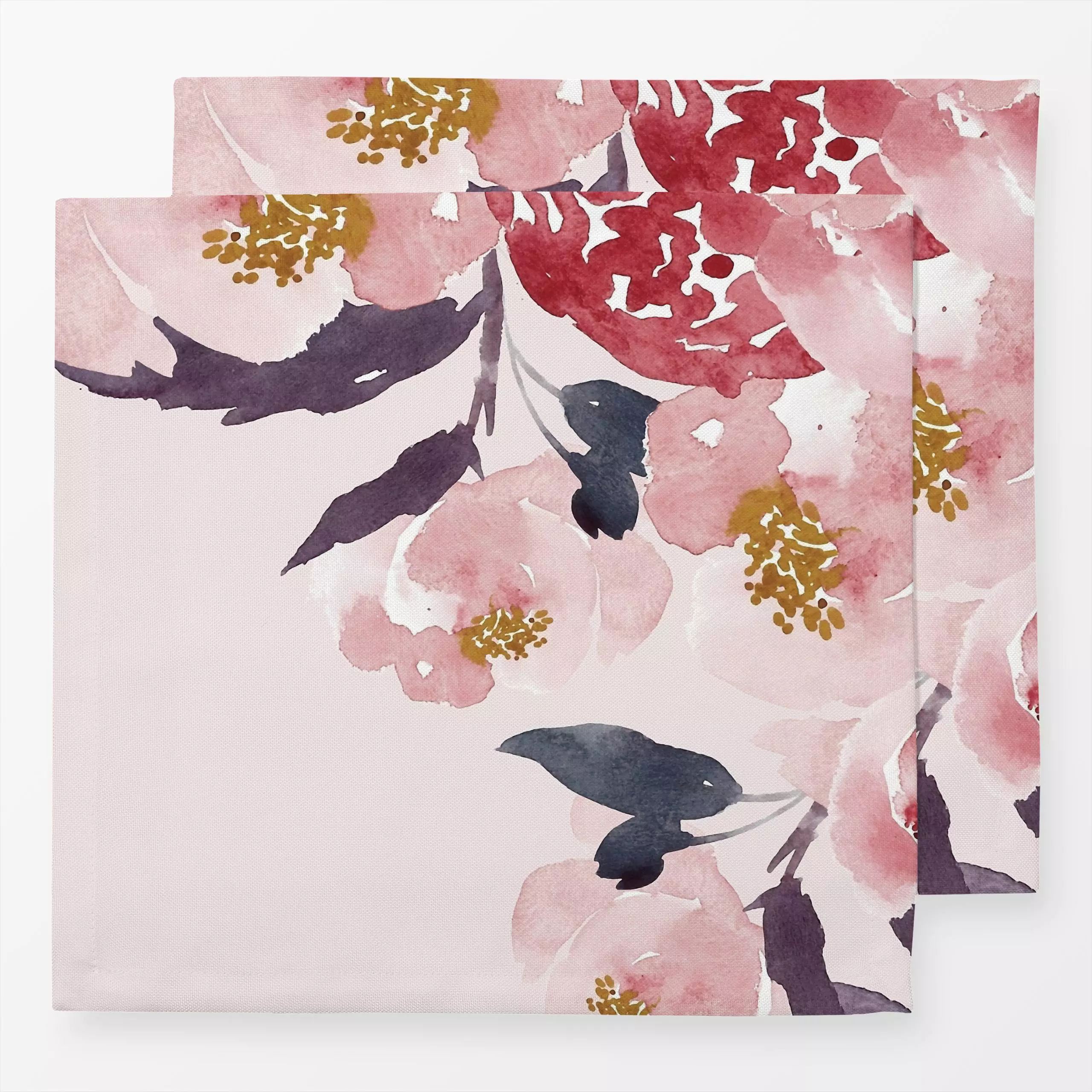 Servietten ROSENGARTEN PASTEL ROSA - Blumen & Florales, Sommer - von „Monika Strigel"; Wasserfarben, Aquarell, Trockenblumen...