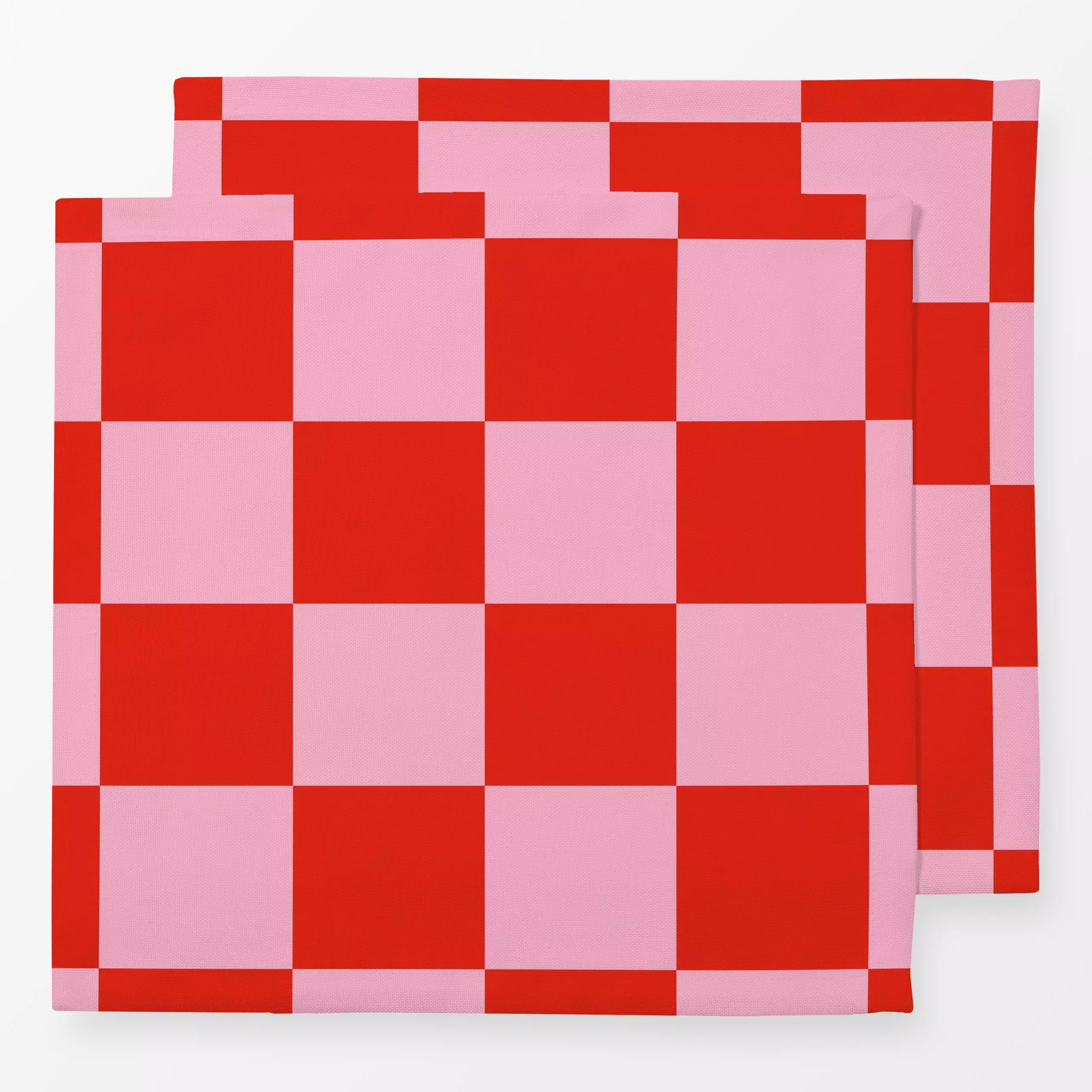 Servietten Checks Pink Red - Sommer, Symbole & Muster - von „textilwerk"; Illustration, Sommer, trend, rot, bunt, geschenkid...