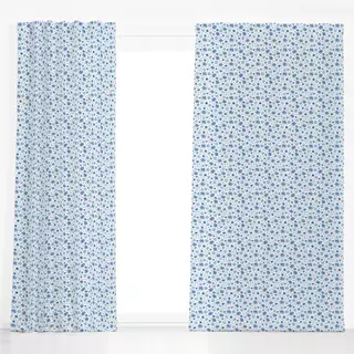 Dekovorhang Blumen abstrakt blau