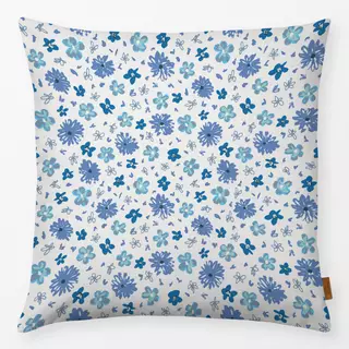 Kissen Blumen abstrakt blau