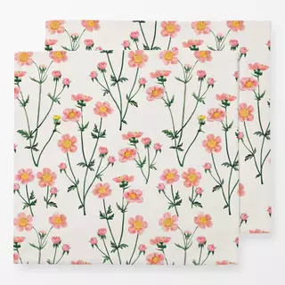 Servietten Wild Flowers Rosé Offwhite