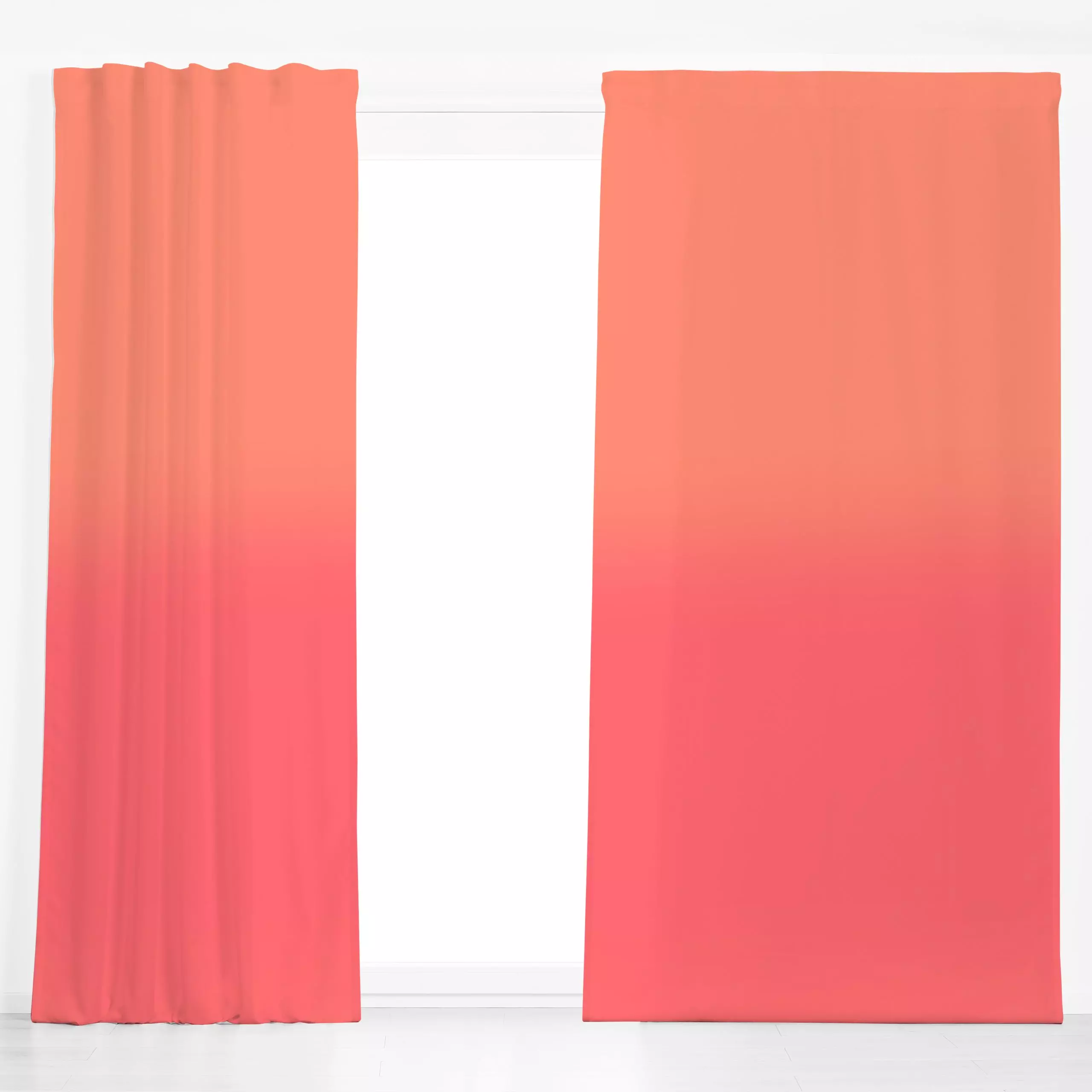 Dekovorhang Herzerwärmend - Liebe, Romantik & Pride, Symbole & Muster - von „Julia Reyelt"; rosa, Farbverläufe, Sonnenunterg...