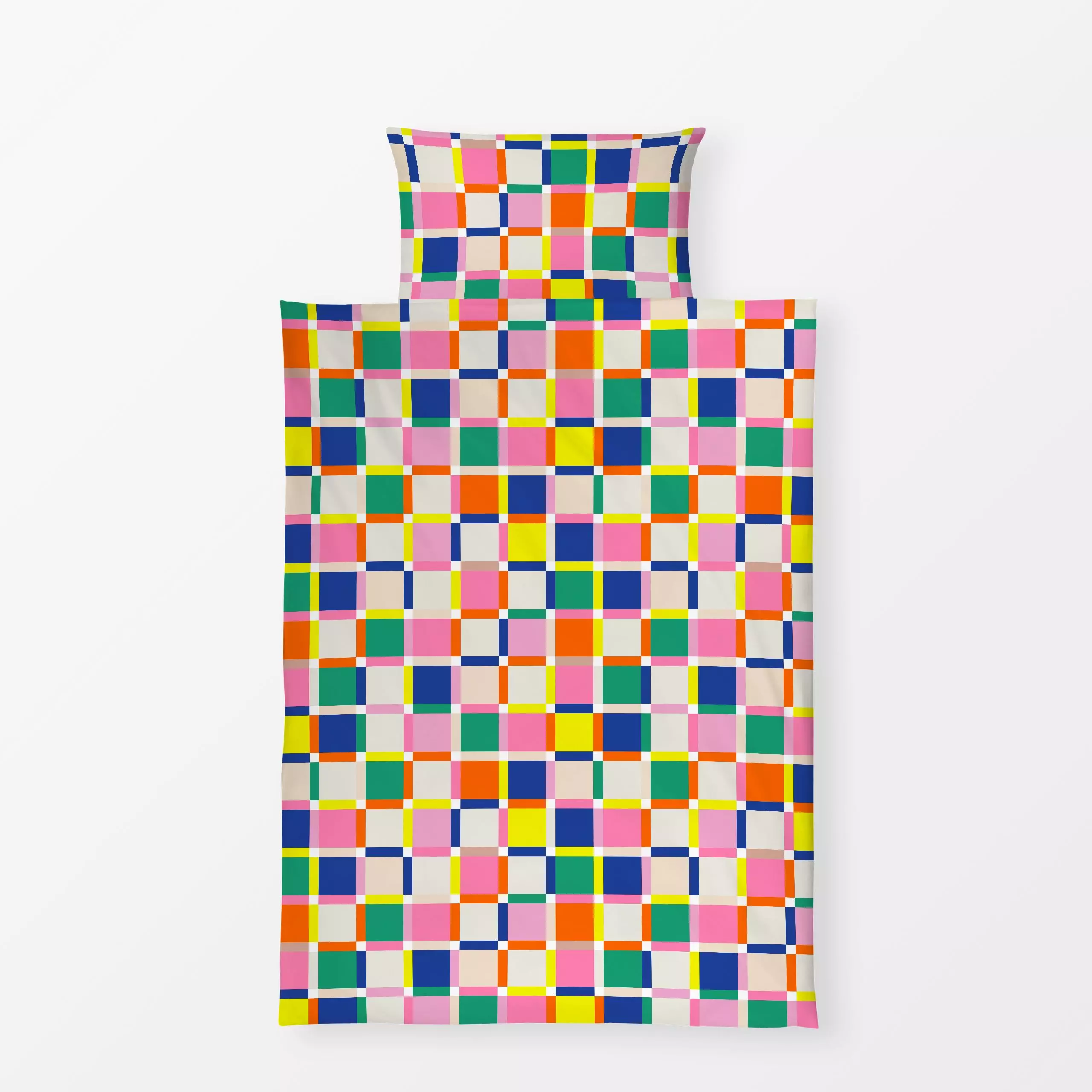Bettwäsche Bunte Quadrate Karo - Kinderzimmer & Motive für Kinder, Symbole & Muster, Retro & Vintage - von „Mareen Heinz"; r...