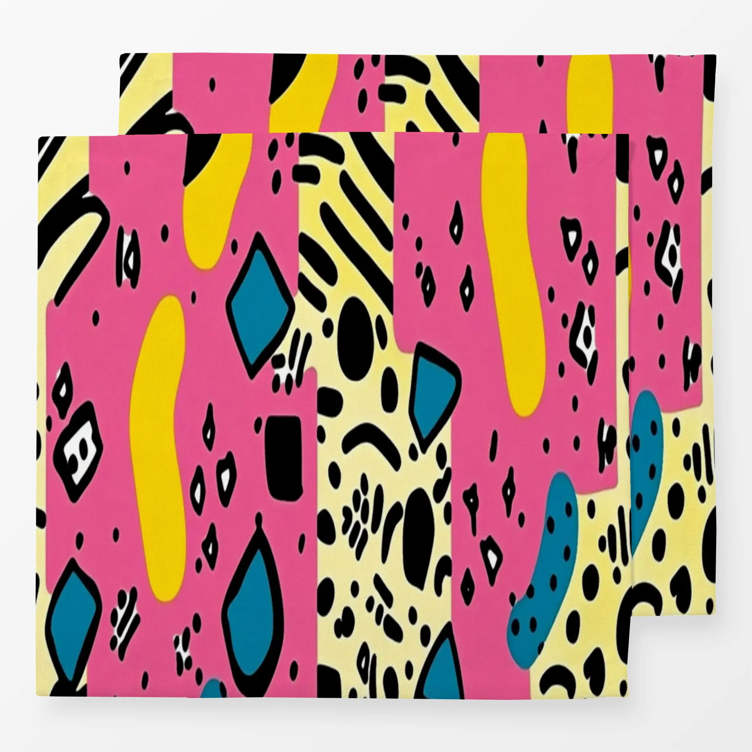 Servietten Neopop - Sommer, Symbole & Muster - von „duundich"; kleingemustert, Retro, bunt, Happiness, 80er, colorful, wild,...