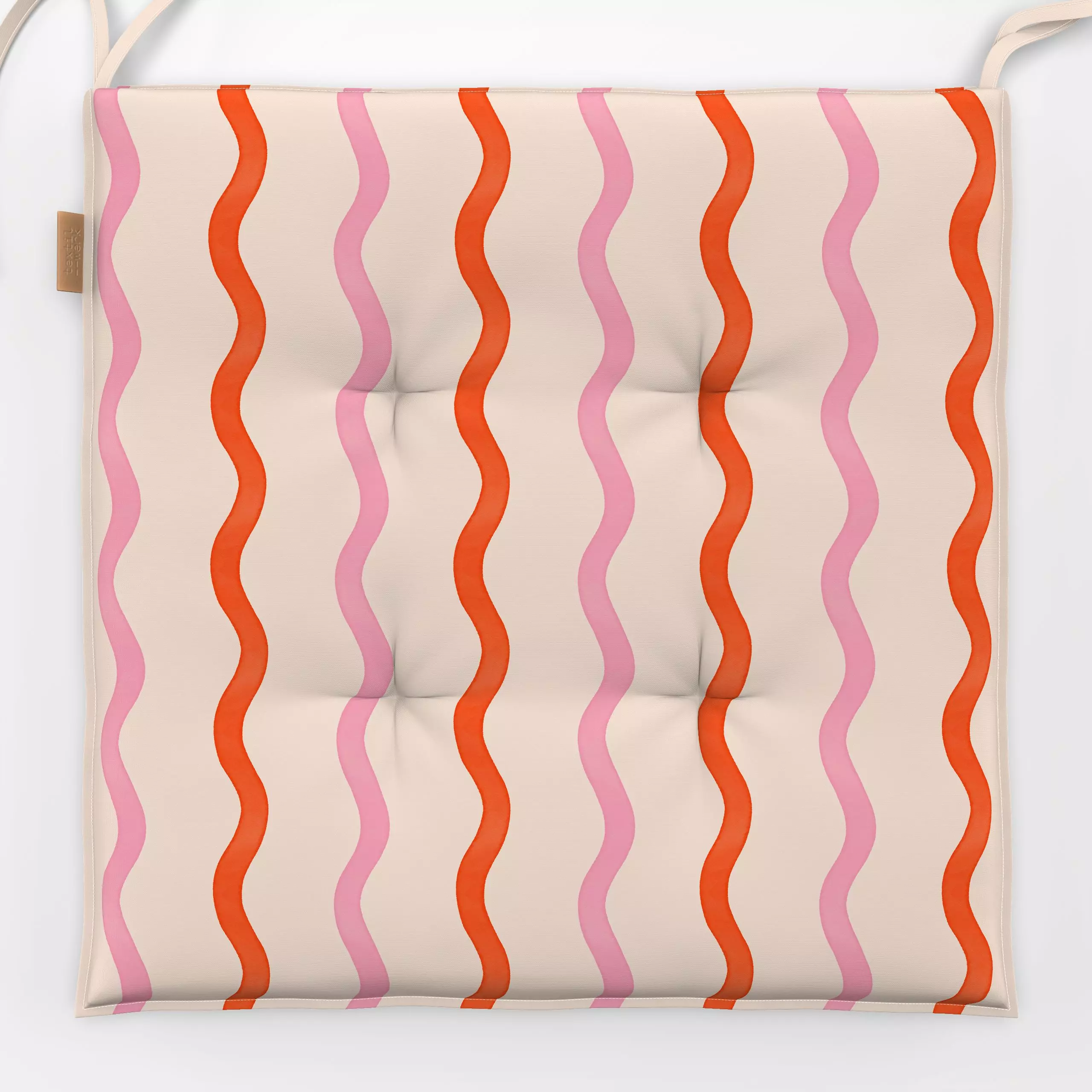 Sitzkissen Wellen Rot & Pink - Symbole & Muster, Retro & Vintage - von „Maren Gross "; modern, wellen, vintage, trend, Gesch...