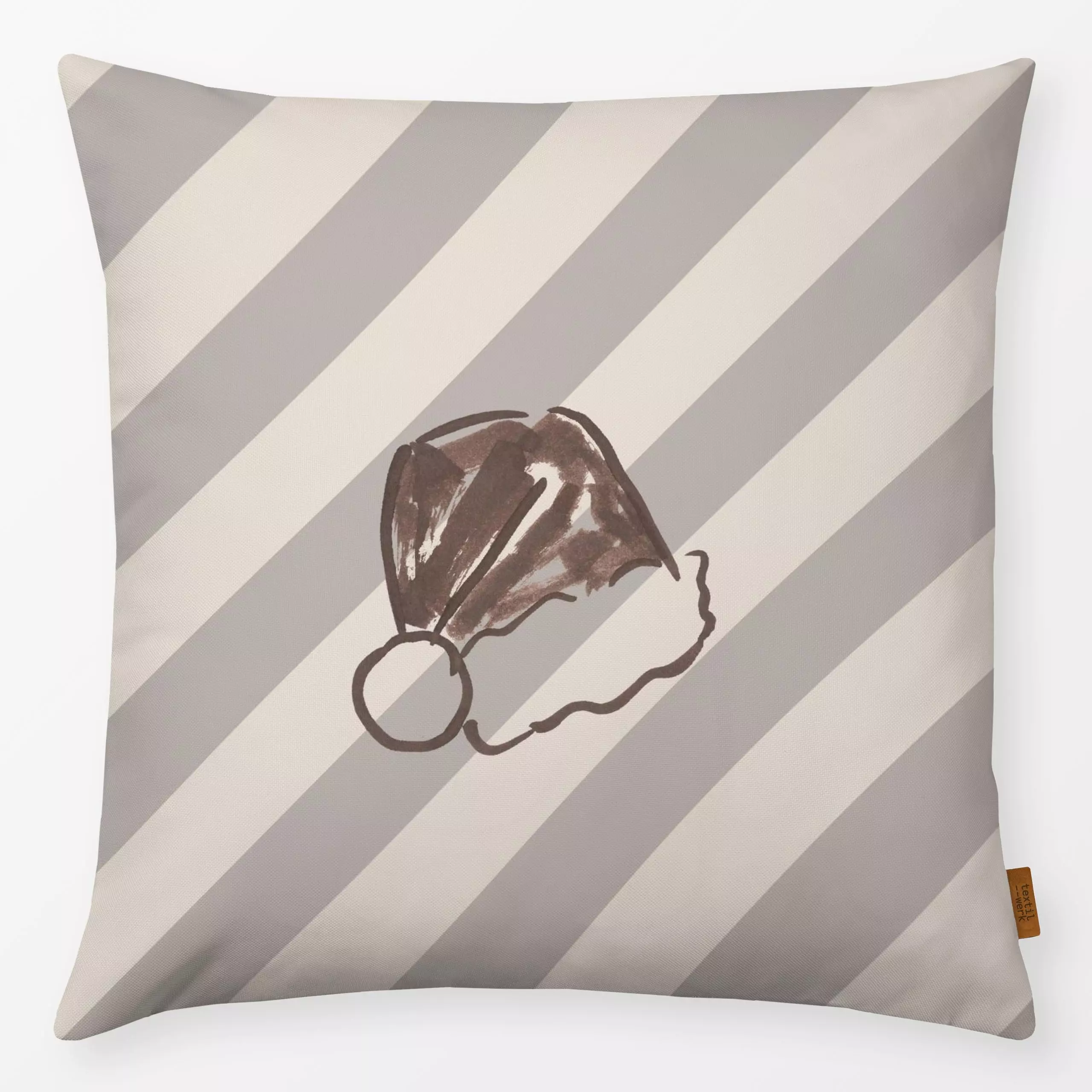 Kissen Santa Mütze Stripes - Weihnachten, Anlässe - von „Kruth Design"; Streifen, Weihnachtsmann, Weihnachten, weihnachtlich...