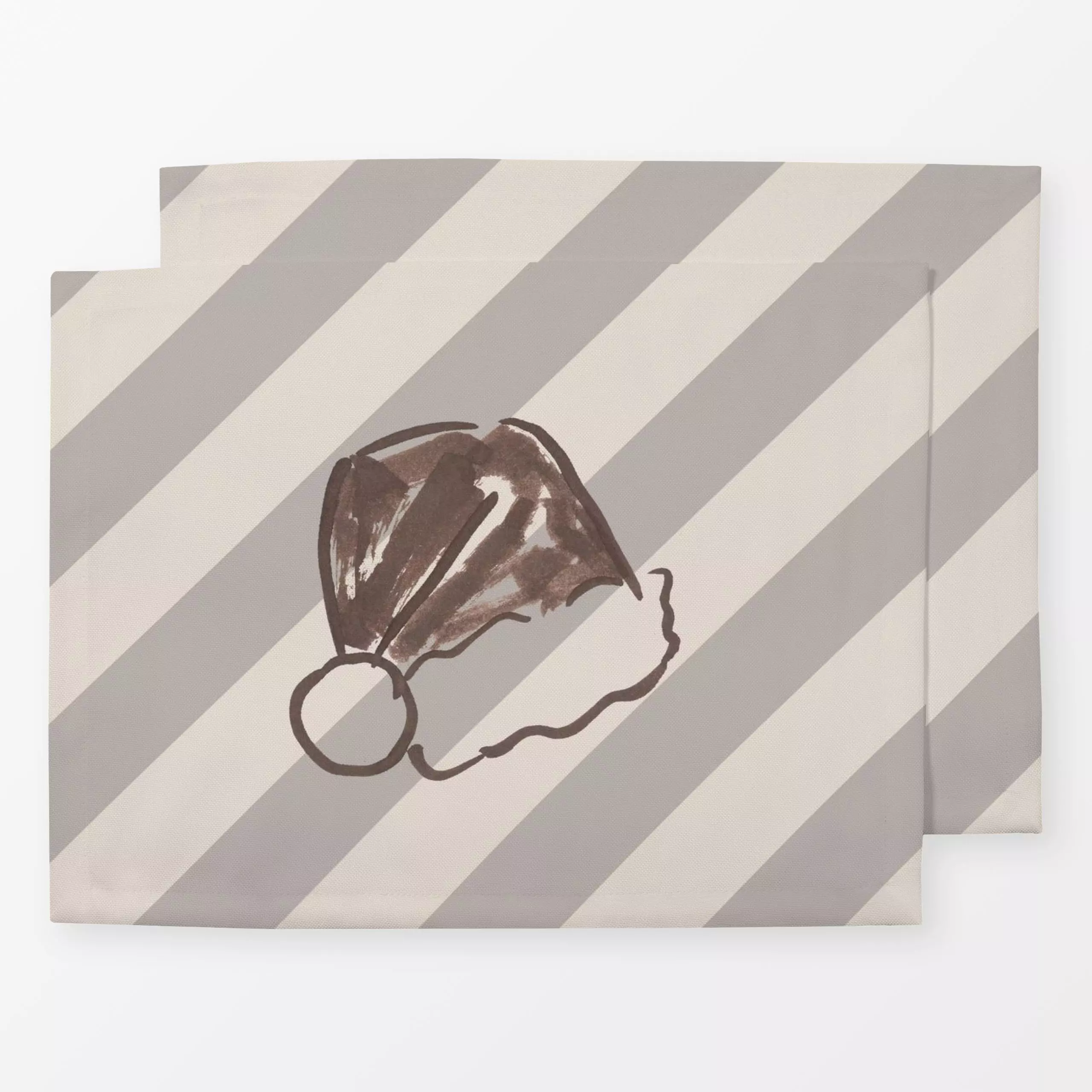 Tischset Santa Mütze Stripes - Weihnachten, Anlässe - von „Kruth Design"; Streifen, Weihnachtsmann, Weihnachten, weihnachtli...