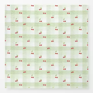 Tischdecke Vintage Cherry Gingham I