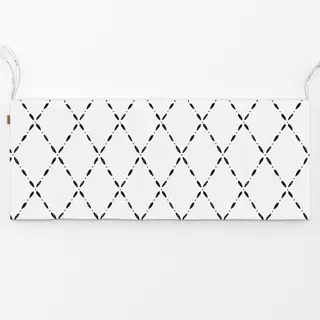 Bankauflage Rautenmuster schwarz-weiß