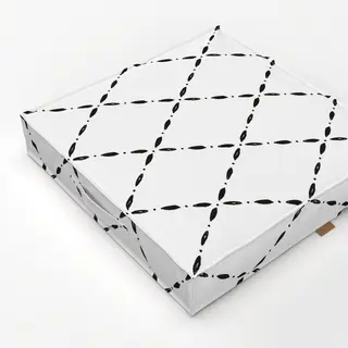 Bodenkissen Rautenmuster schwarz-weiß