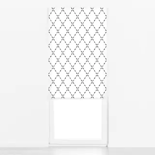Raffrollo Rautenmuster schwarz-weiß