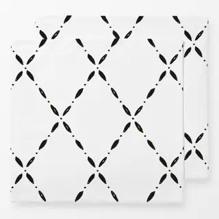 Servietten Rautenmuster schwarz-weiß