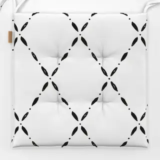 Sitzkissen Rautenmuster schwarz-weiß