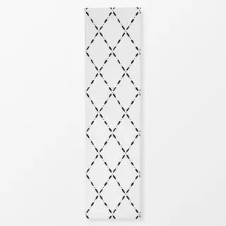 Tischläufer Rautenmuster schwarz-weiß