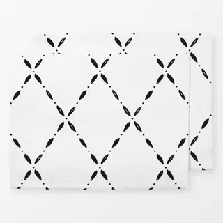 Tischset Rautenmuster schwarz-weiß