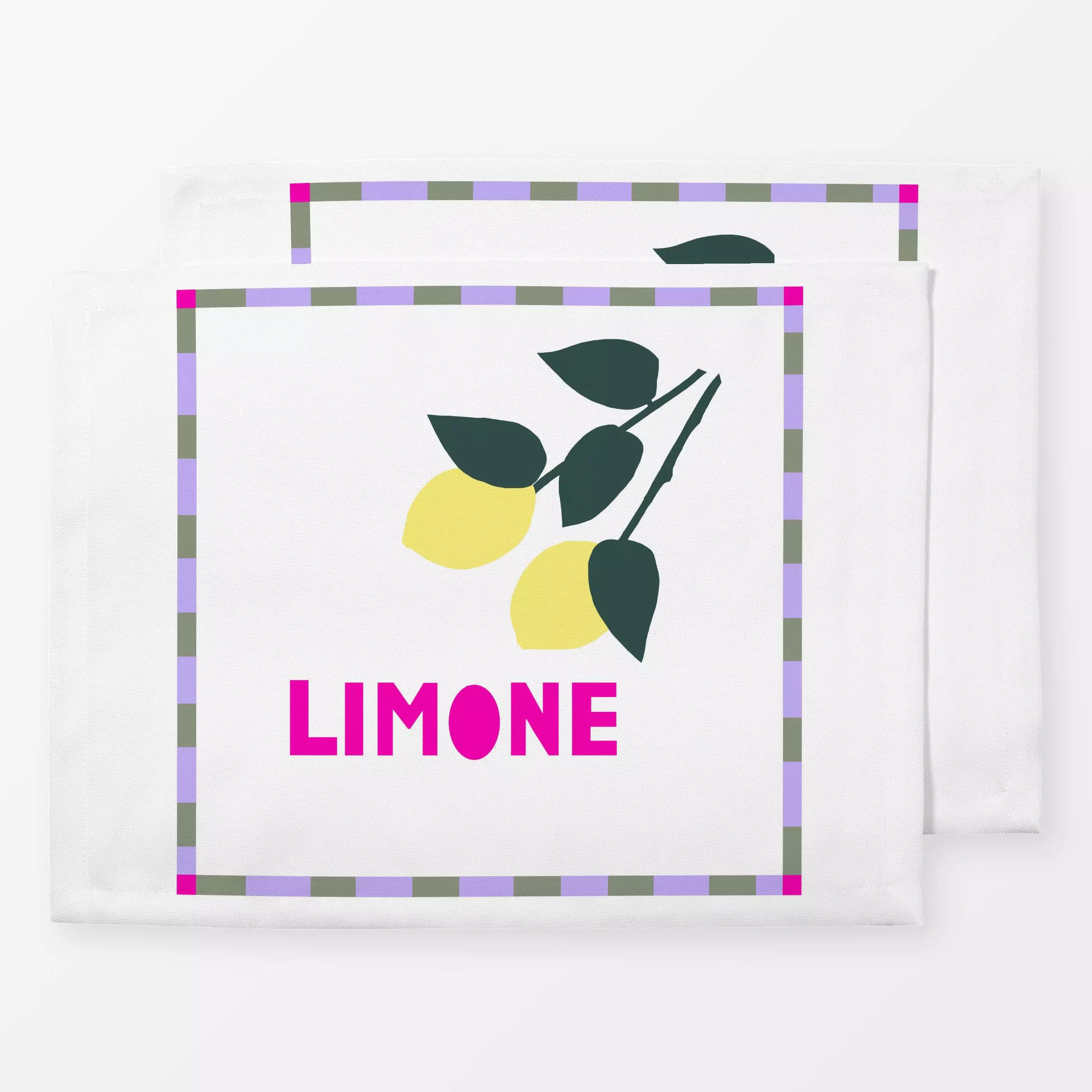 Tischset Limone weiß, Früchte, Sommer, von Iris Knabenschuh Textildesign