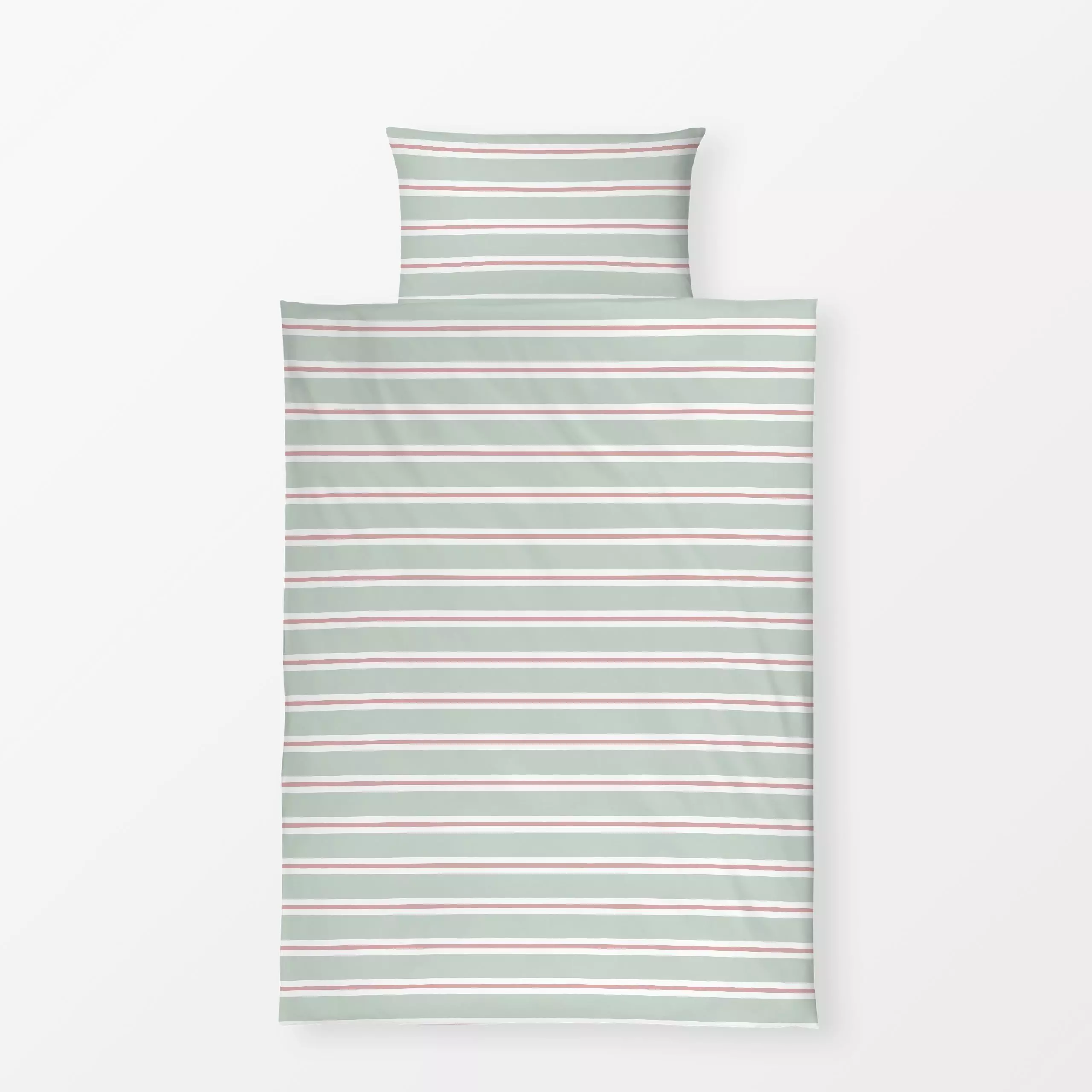 Bettwäsche Oster Streifen grün - Symbole & Muster - von „Katrin Graff"; Streifen, rosa, landhaus, gestreift, Landhausstil, s...