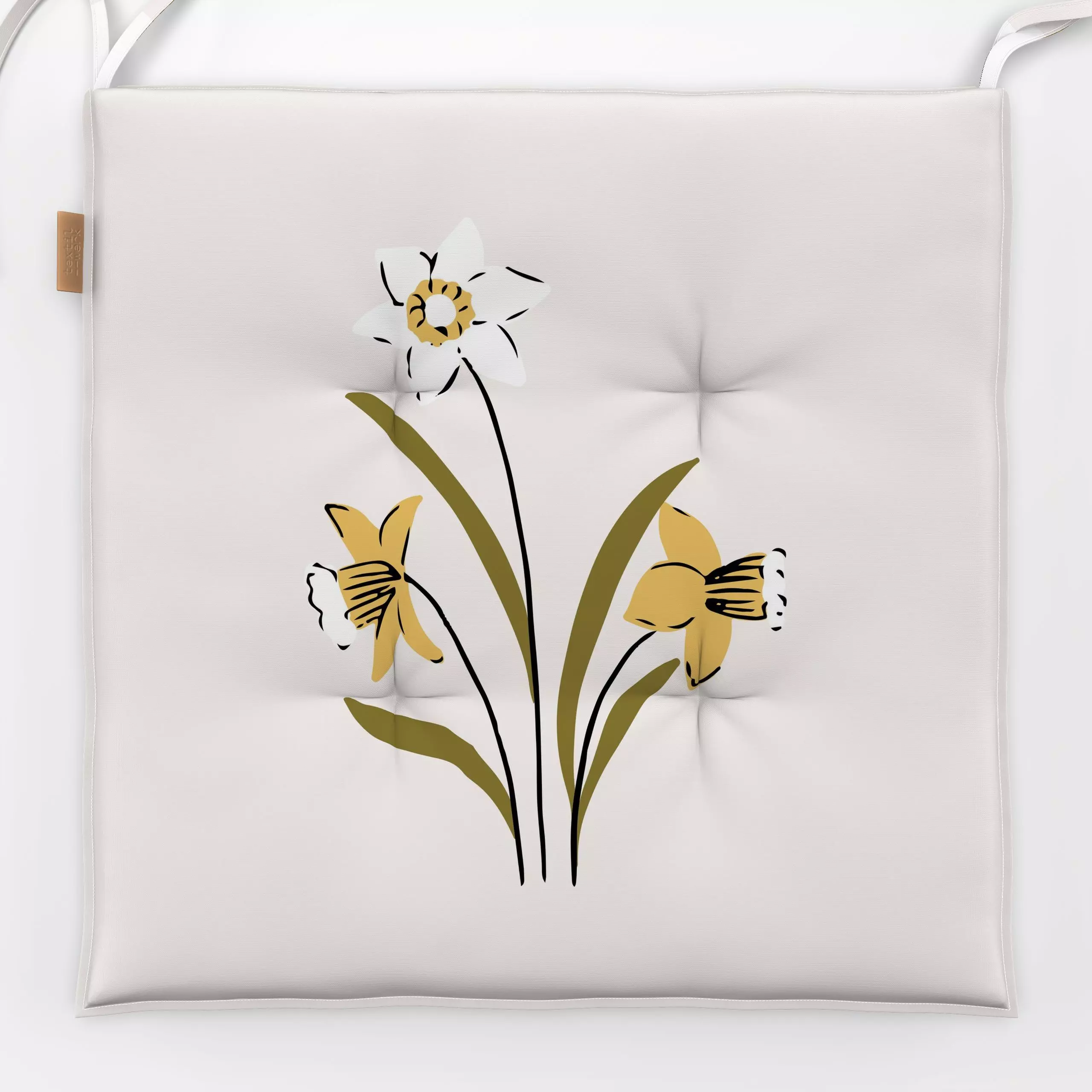 Sitzkissen Osterglocken - Blumen & Florales, Frühling, Anlässe, Ostern - von „moDeern Design Studio"; Blumen, Ostern, frueli...