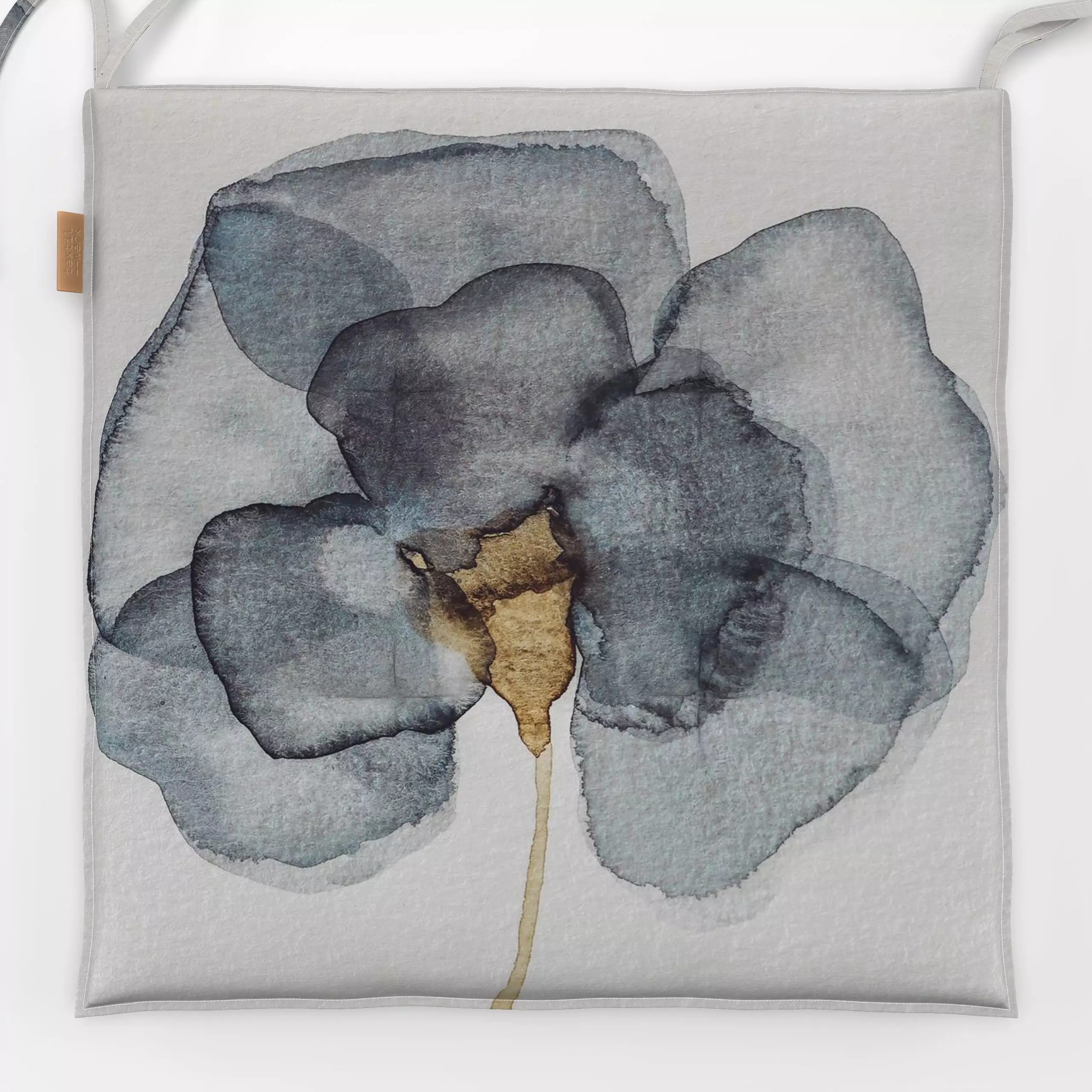 Sitzkissen Blue Floral - Blumen & Florales - von „Ingrid Beddoes"; Blumen, Garten, Blüten, Botanical, floral, flower, waterc...