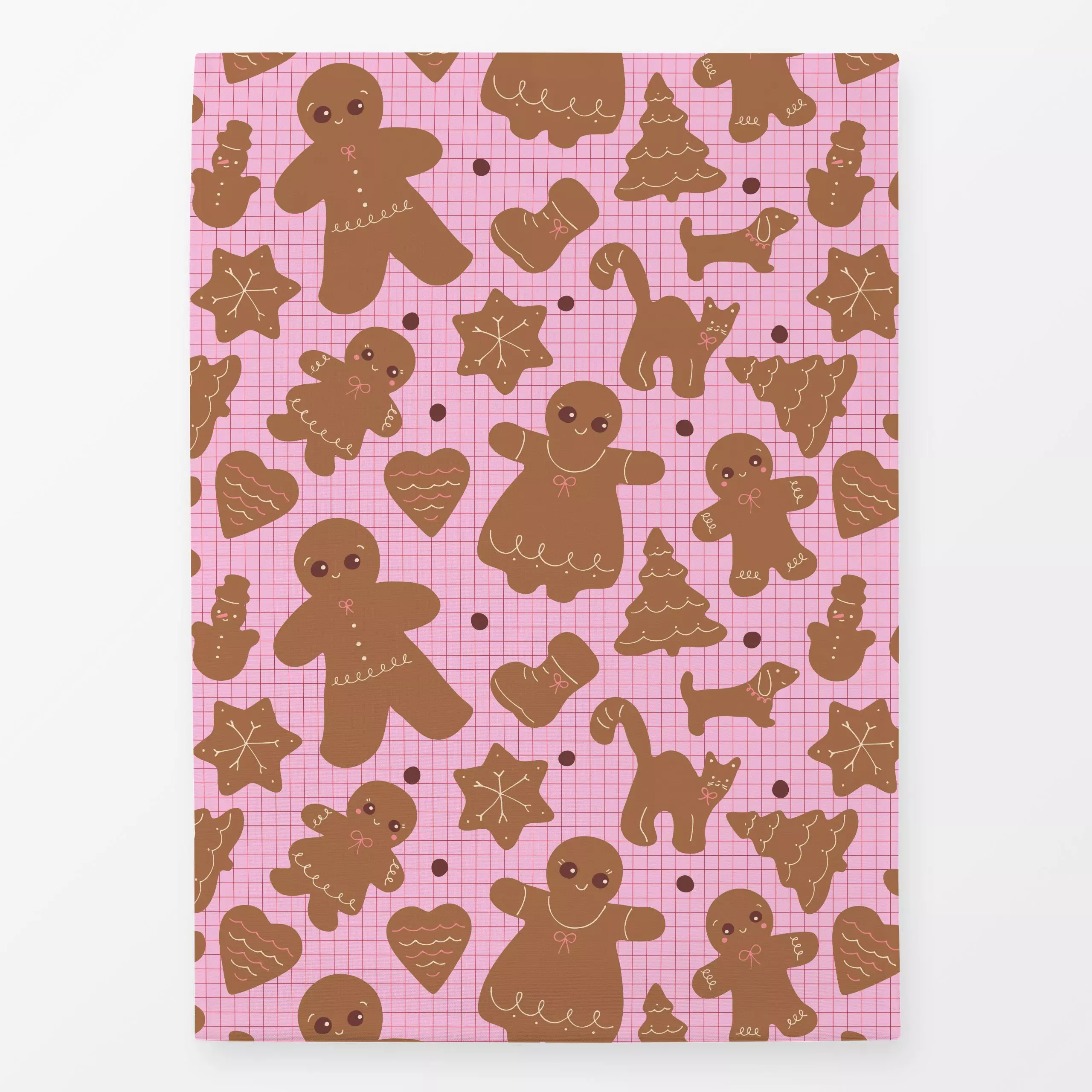 Geschirrtücher Lebkuchen Pattern rosa - Winter, Symbole & Muster, Küche, Essen & Trinken - von „Julia Schumacher"; Backen, L...