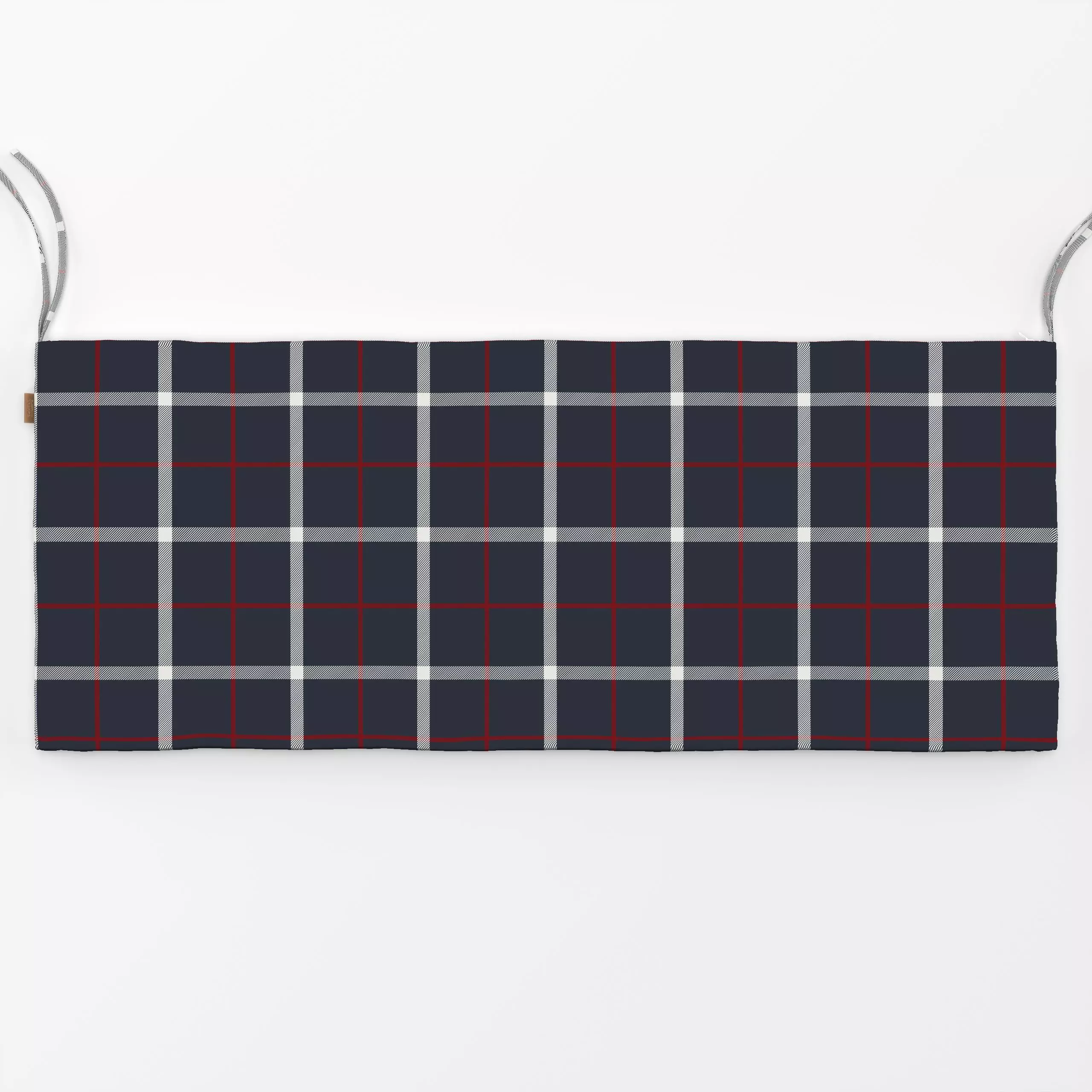Bankauflage Tattersall Plaid midnight - Winter, Symbole & Muster - von „Katrin Graff"; Weihnachten, Winter, Karo, klassisch,...