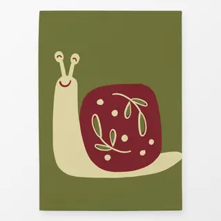 Geschirrtücher Schnecke mit Pflanzen