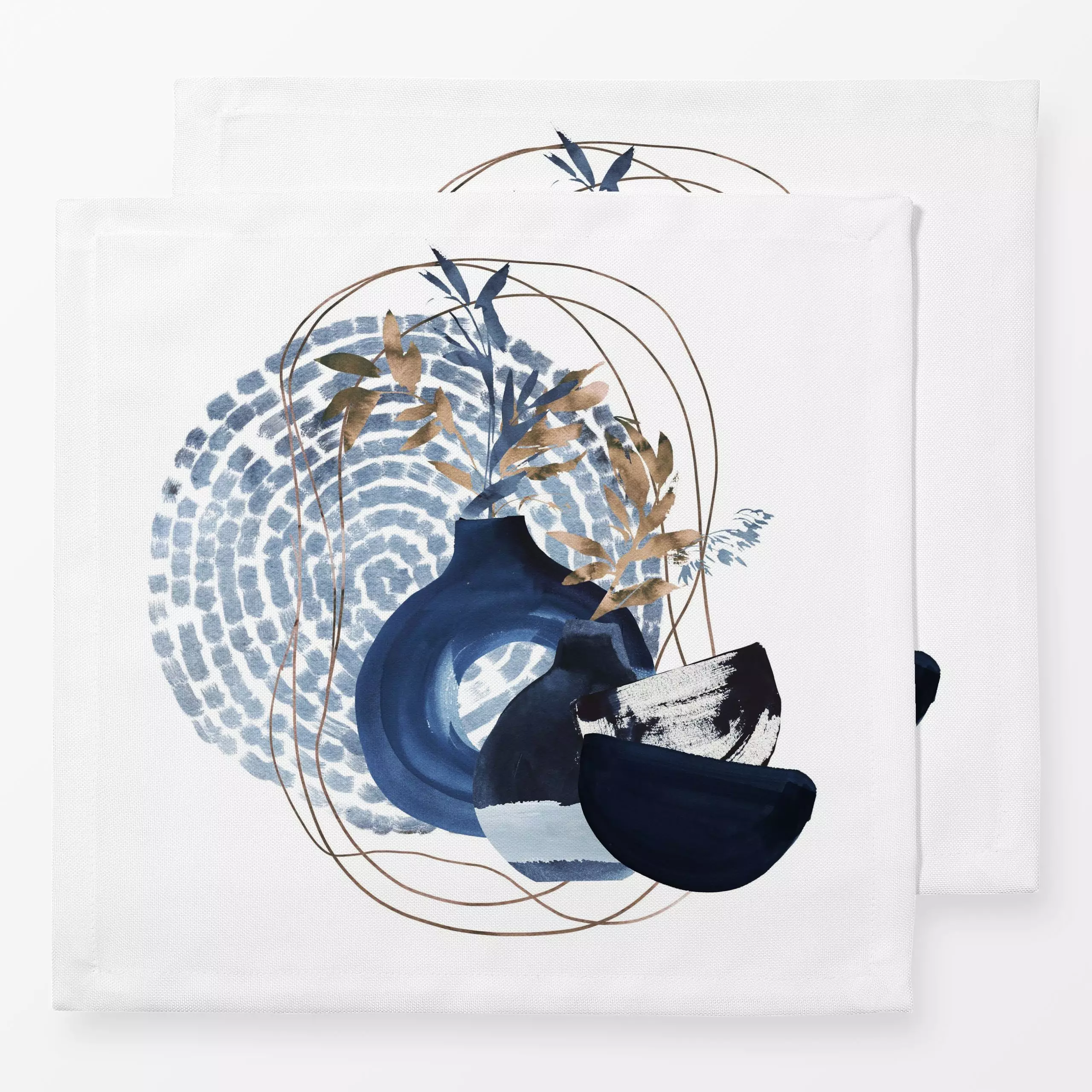 Servietten Japandi Garten 3 - Sommer, Symbole & Muster, Pflanzen & Botanik - von „Uta Naumann"; minimal, abstrakt, skandinav...