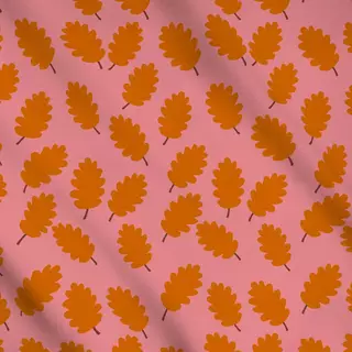 Meterware Herbstblätter Orange Pink